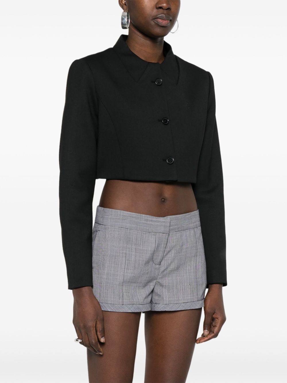 twill cropped jacket - 3
