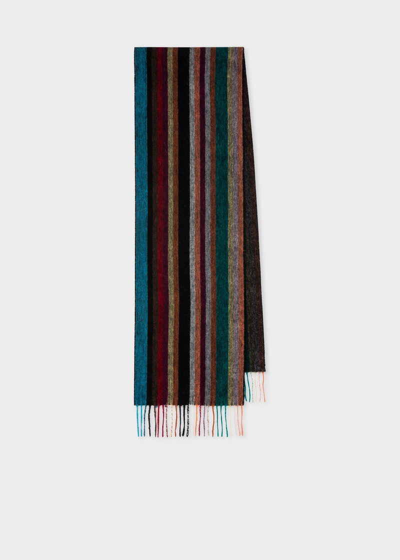 Muted 'Signature Stripe' Cashmere-Blend Scarf - 1