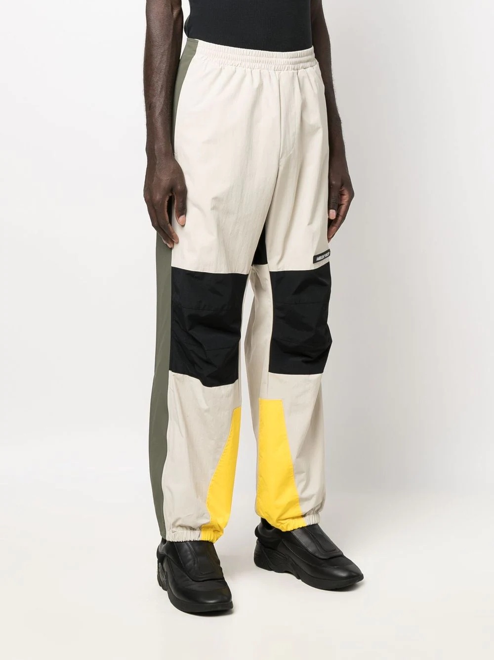 colour-block straight-leg trousers - 3