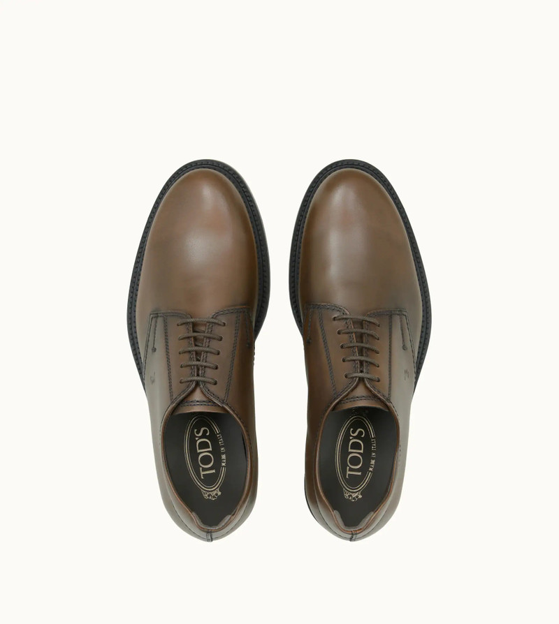 Tod's LACE-UPS IN LEATHER - BROWN outlook