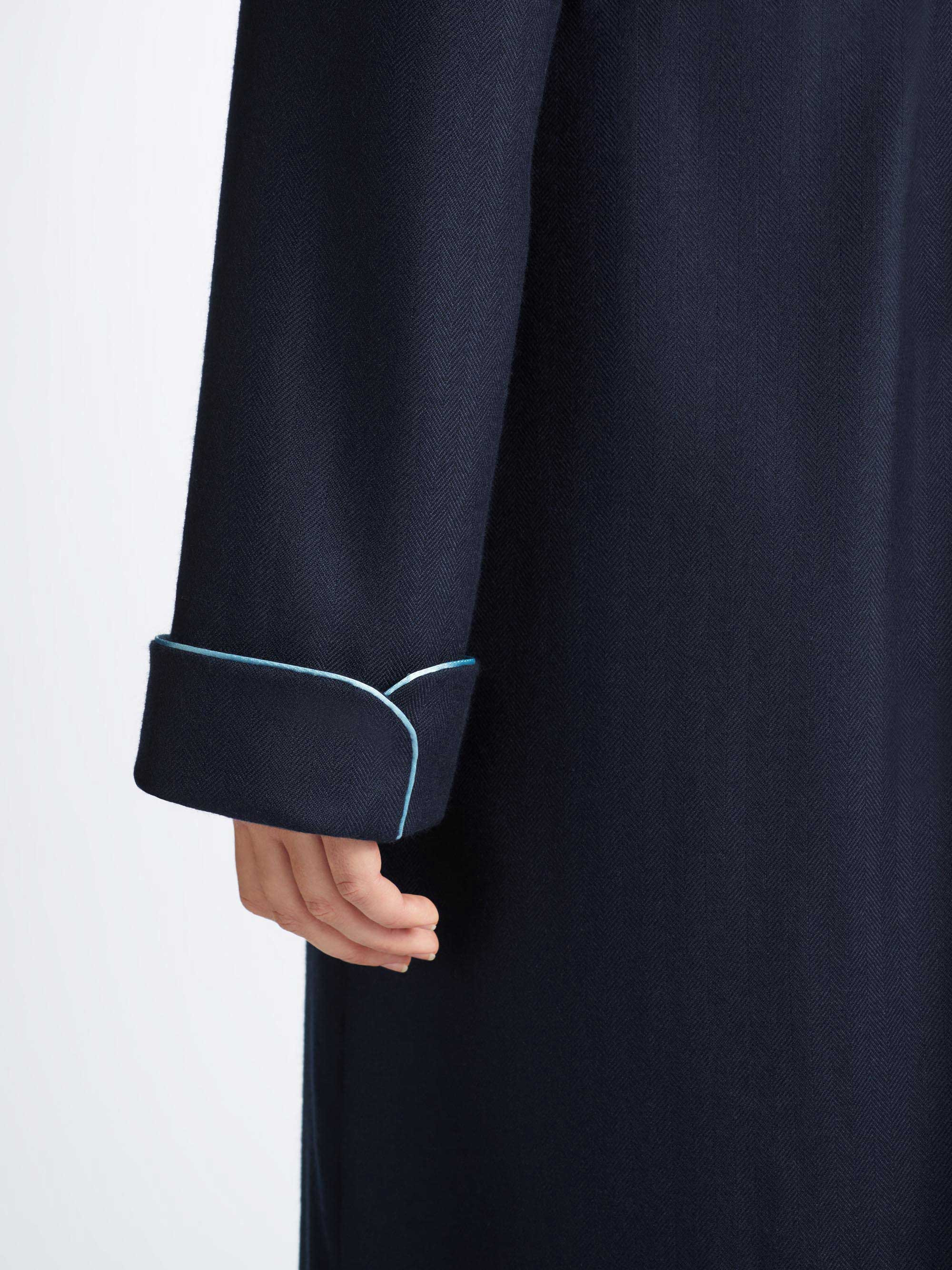 Women's Dressing Gown Duke Cashmere Navy - 7