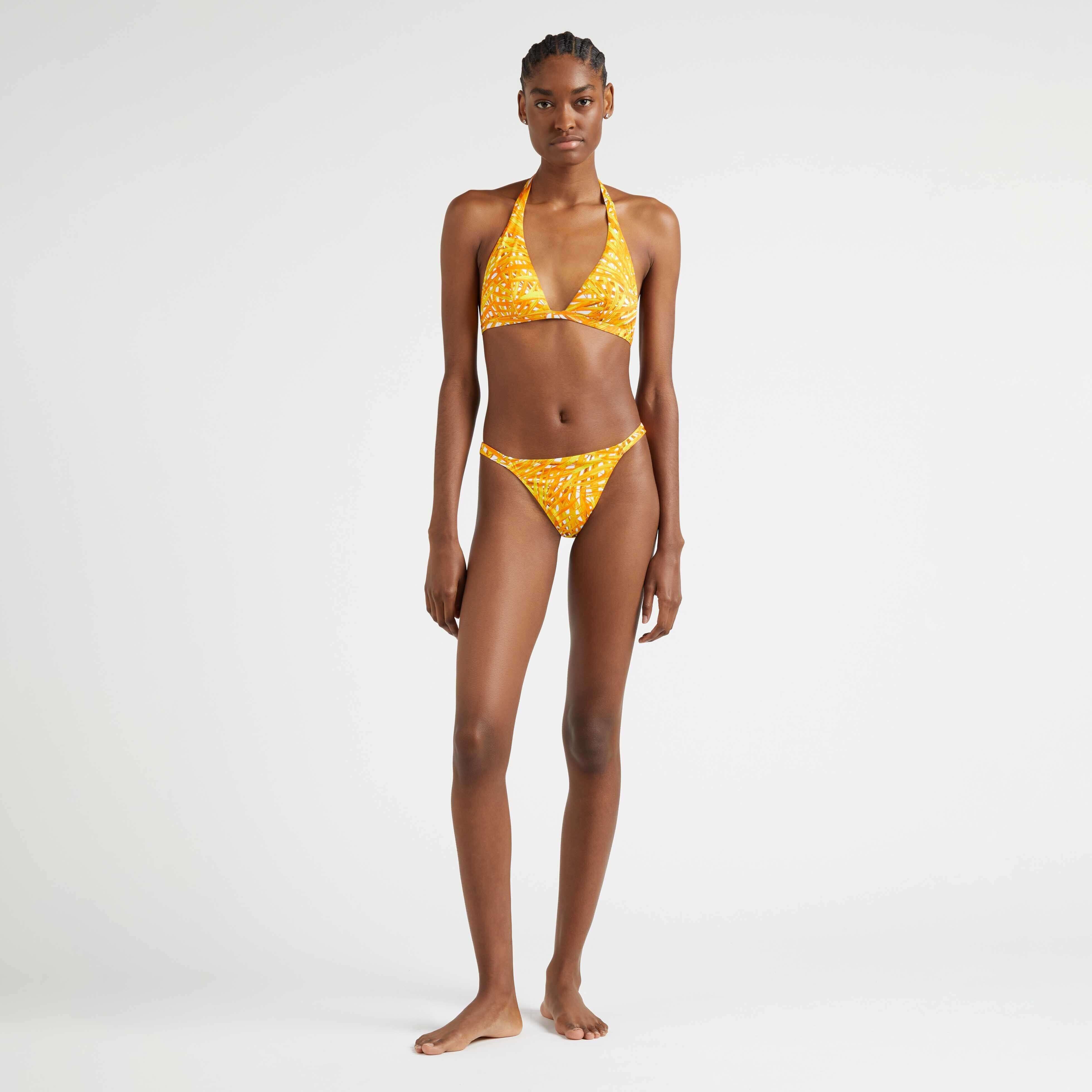 Women Tanga Bikini Bottom Palm Leaves - 3