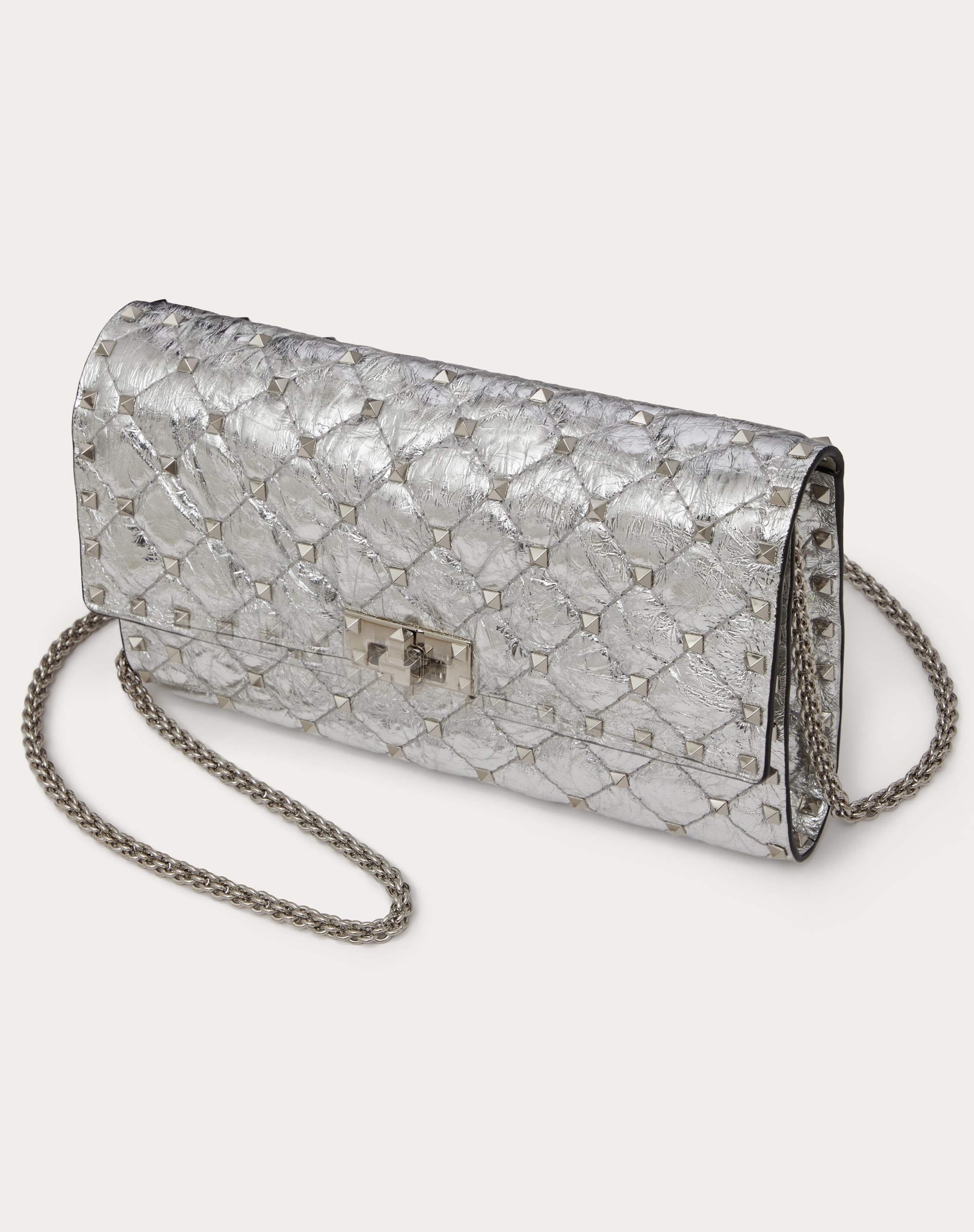 ROCKSTUD SPIKE METALLIC LAMBSKIN SHOULDER BAG - 5