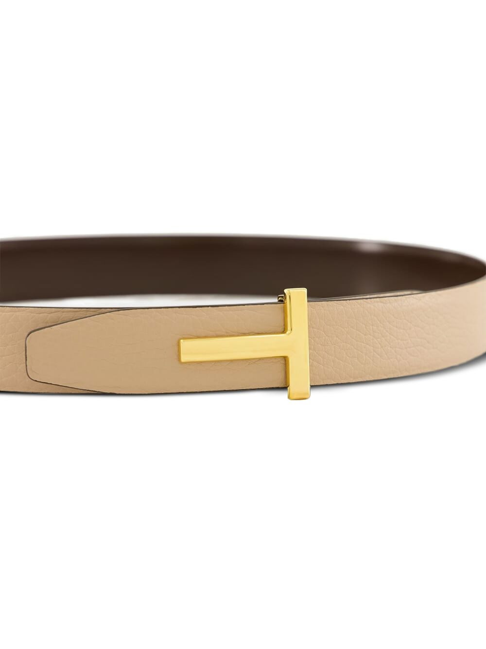 reversible T-buckle leather belt - 3