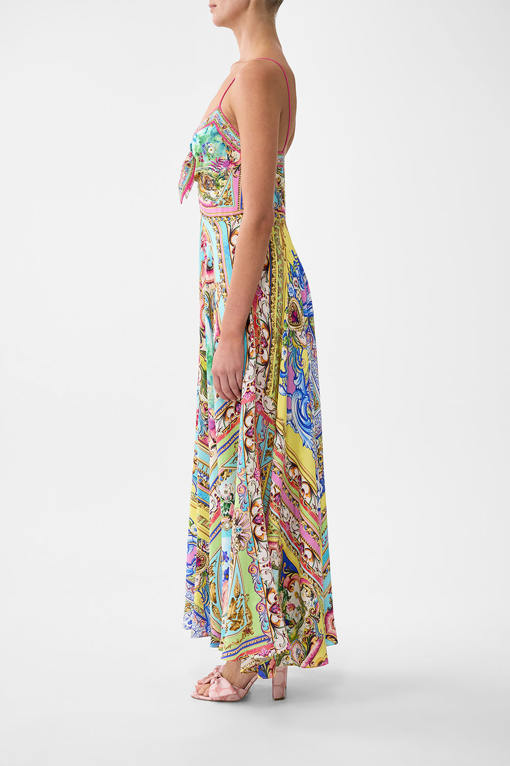 LONG DRESS WITH TIE FRONT - 4