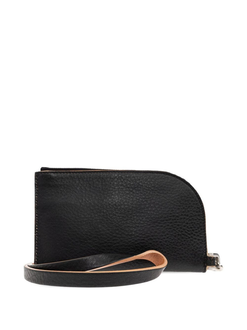 Rick Owens curved zip leather wallet outlook