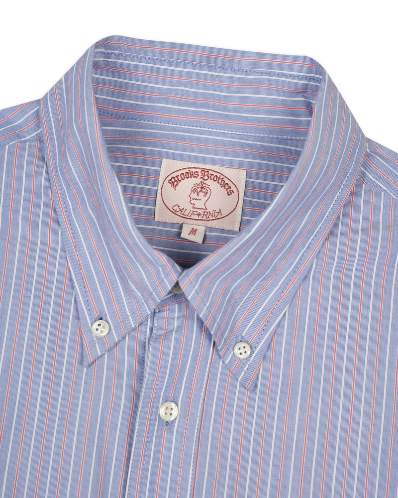 Brooks Brothers California Half Placket Oxford Button Up Shirt - Blue 4