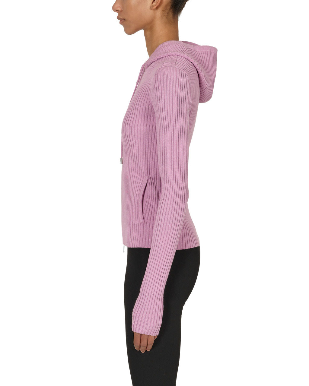 RIBBED KNIT HOODIE - 4