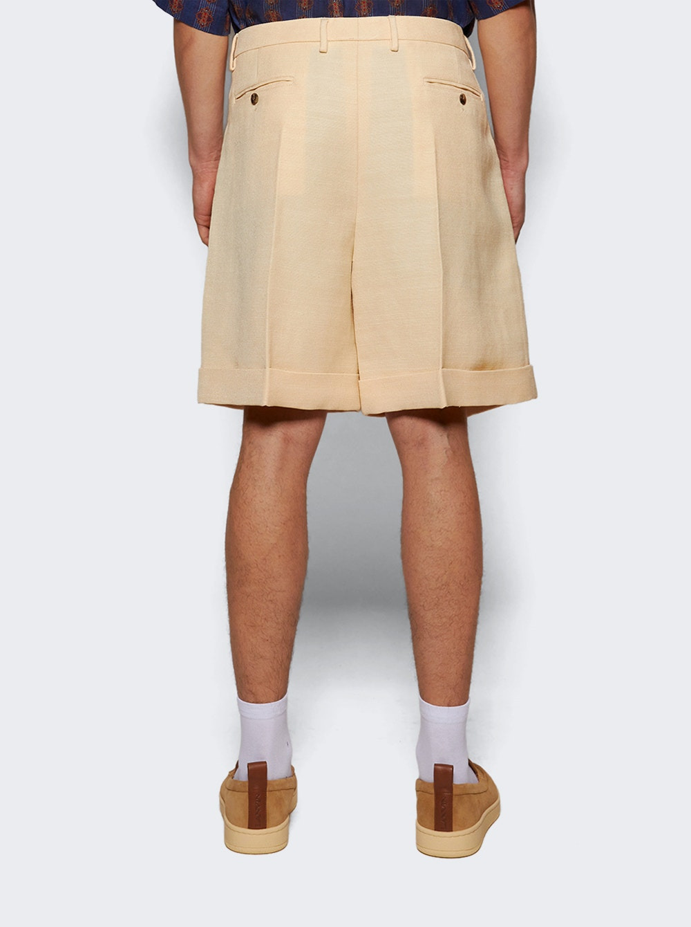 Silk Jute Textured Bermuda Shorts Butter - 4