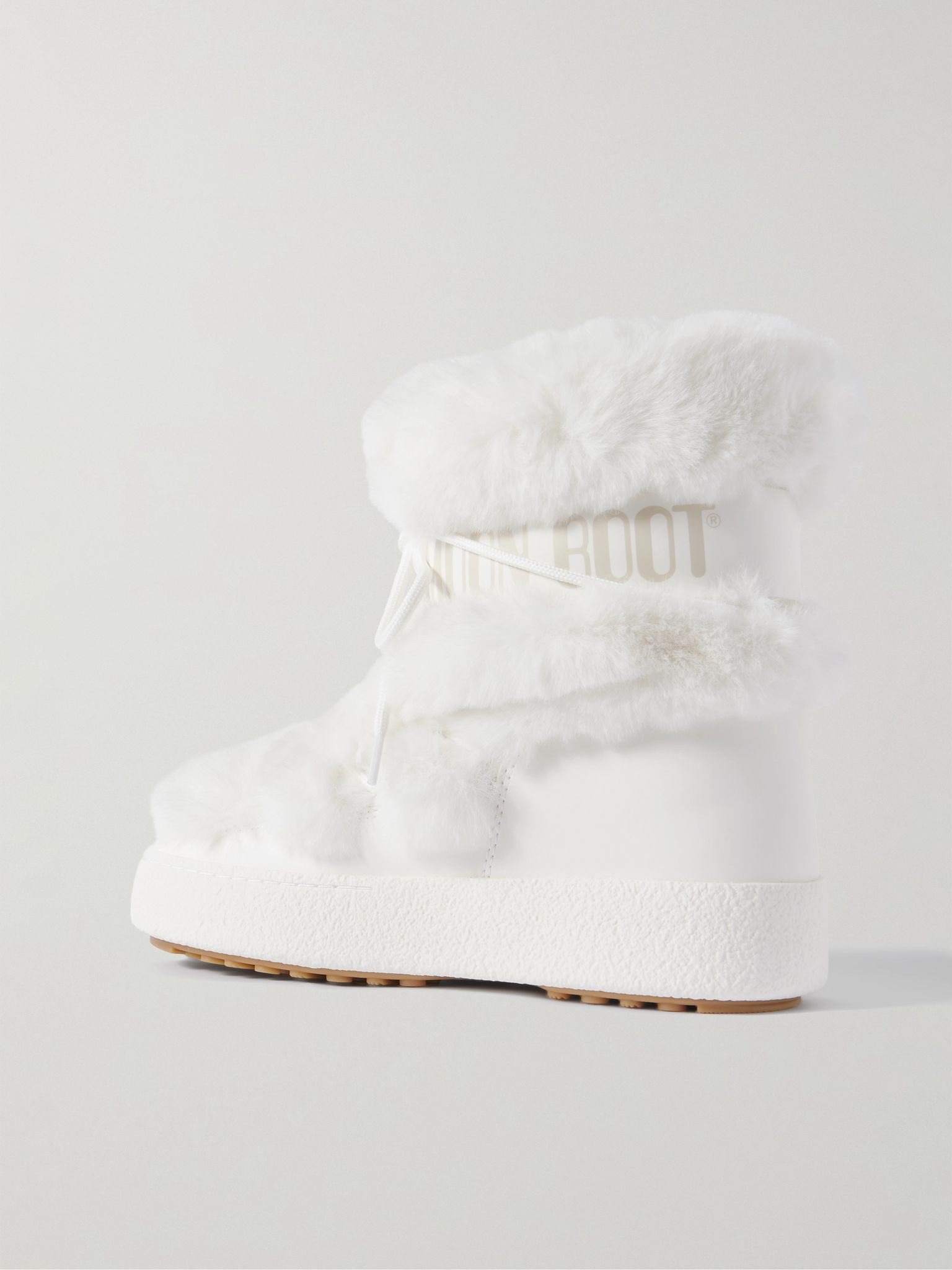 LTrack Monaco faux fur-trimmed shell and faux leather snow boots White - 3