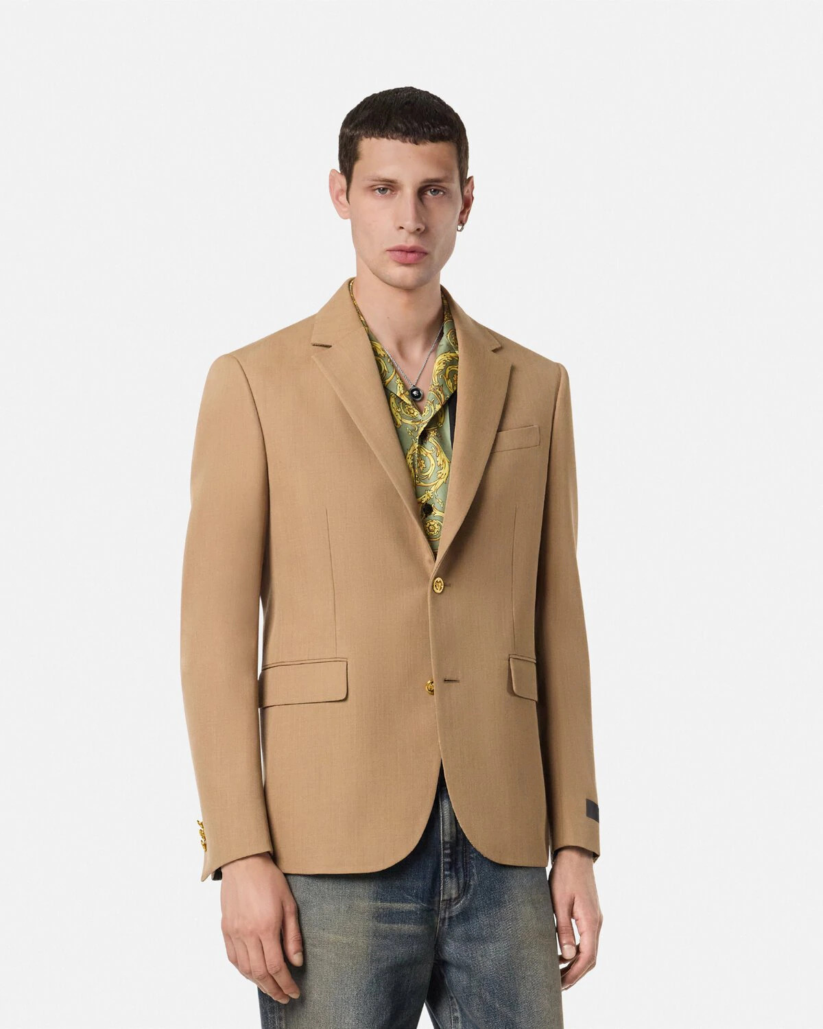 Mélange Wool Single-Breasted Blazer - 4