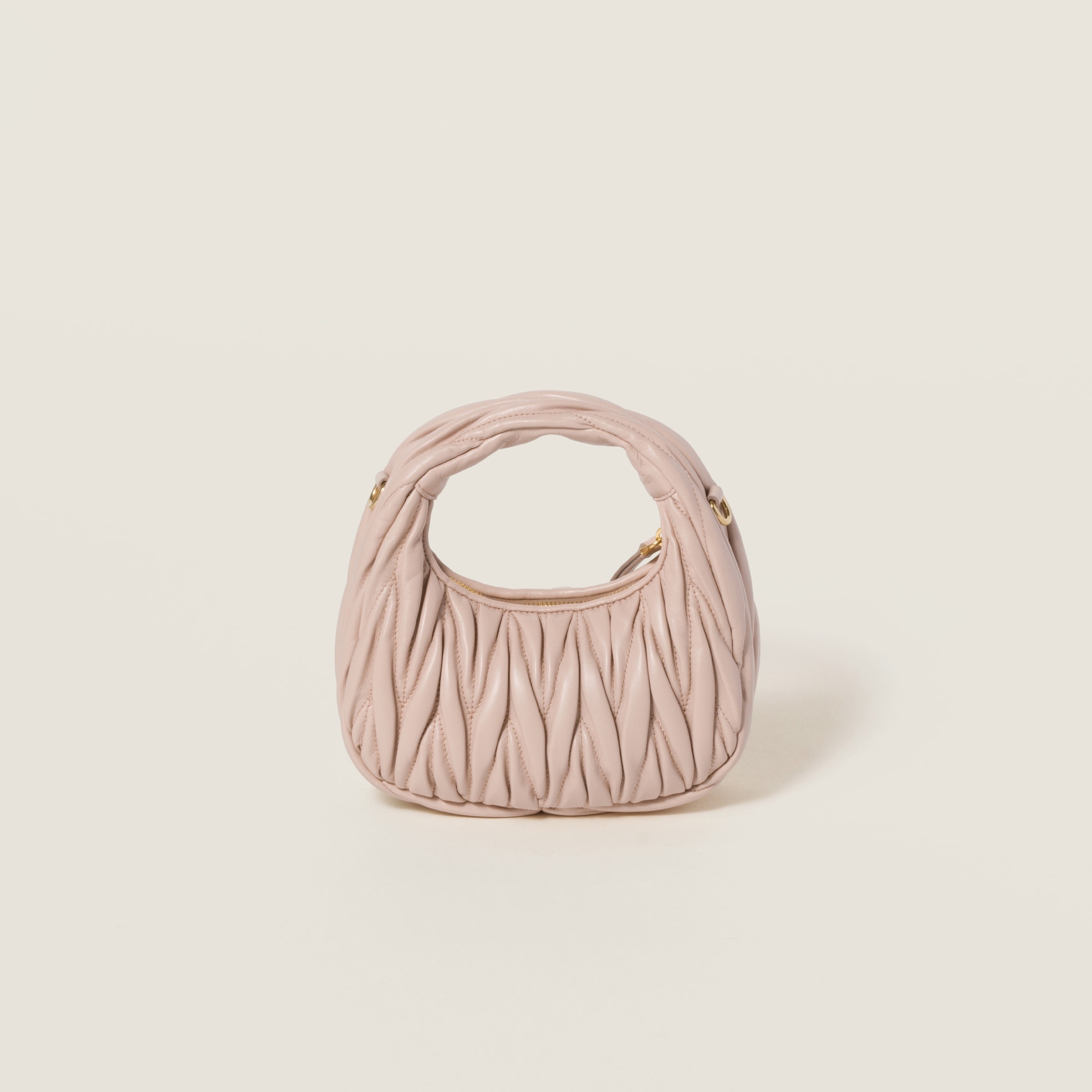 Miu Miu Wander matelassé nappa leather hobo mini-bag
