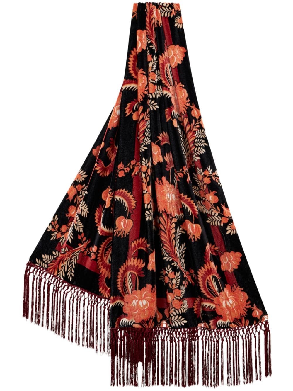 printed velvet scarf - 1