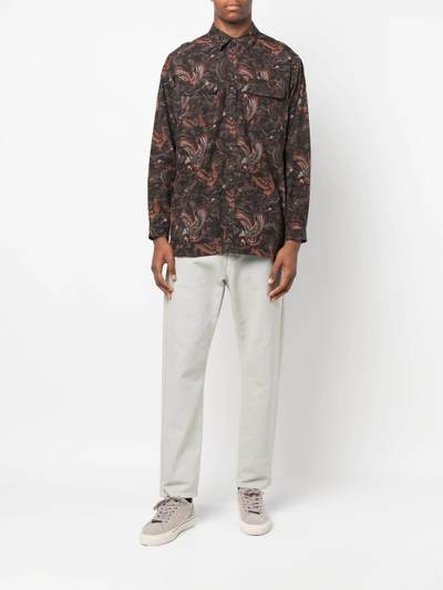 White Mountaineering eagle-print long-sleeve shirt outlook