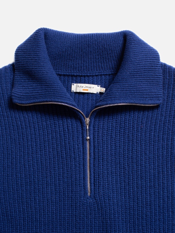 August Zip Sweater Royal Blue - 4