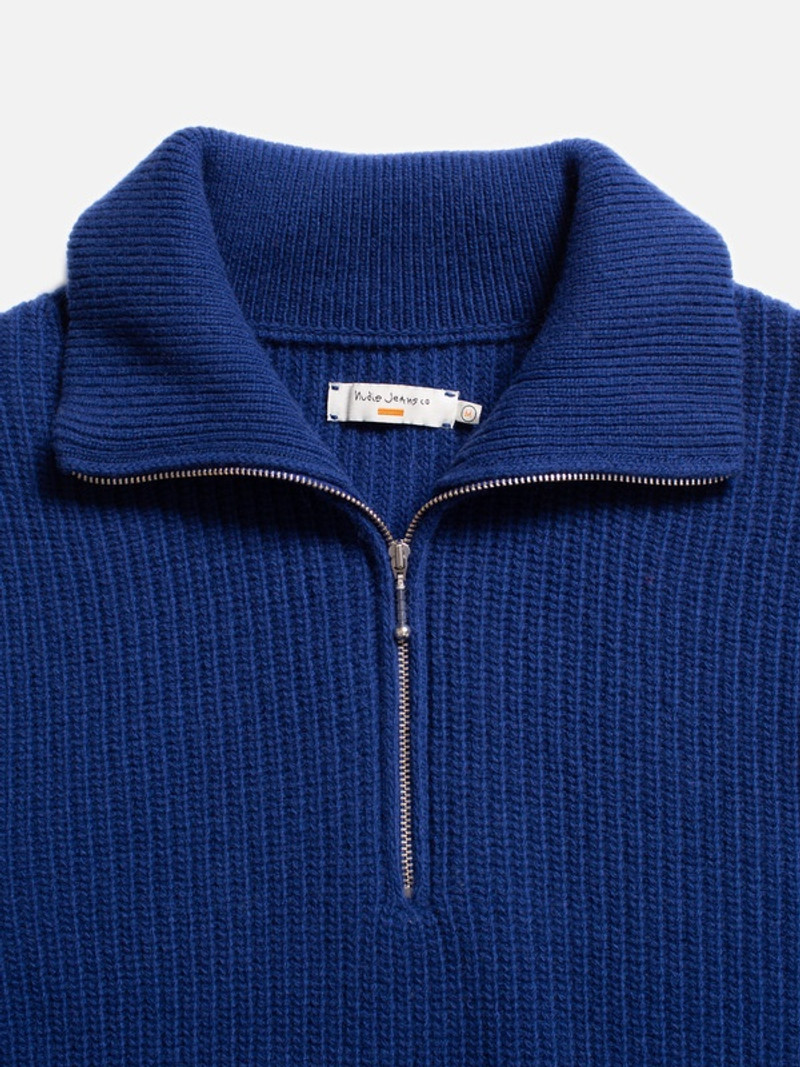 August Zip Sweater Royal Blue 4