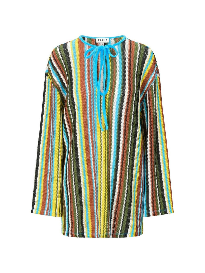 Catalina striped tie-neck mini dress 1