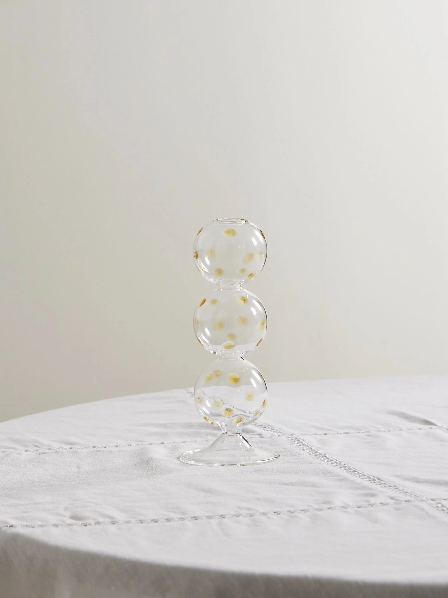 Tall glass candleholder Yellow - 1