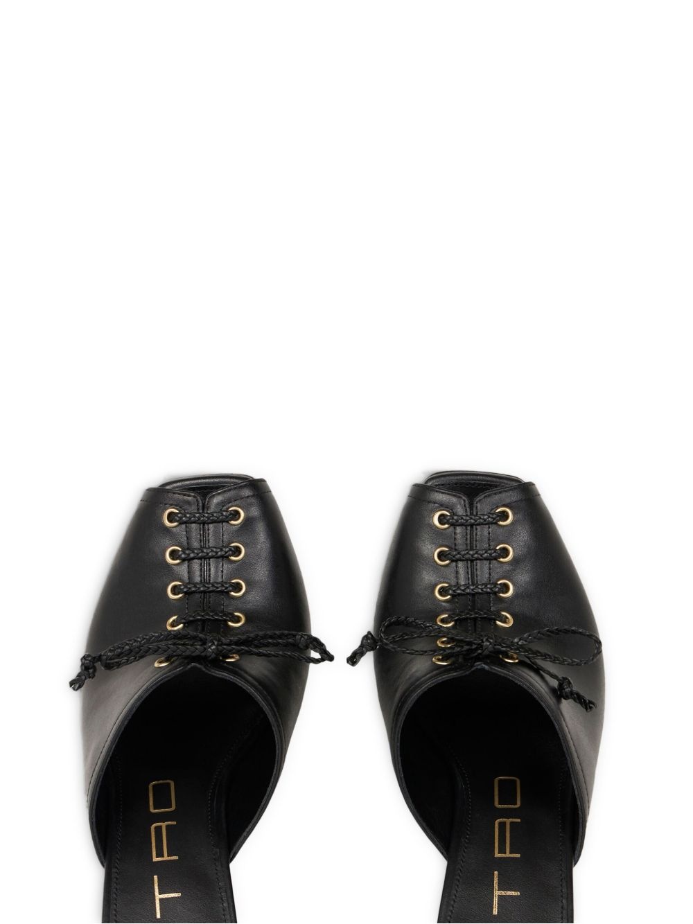 lace-up leather mules - 4
