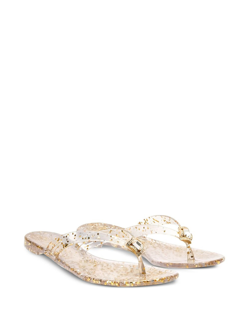 CASADEI glitter-embellished flat sandals outlook