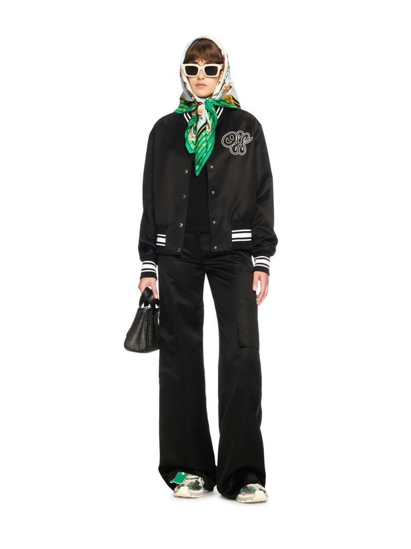 Off-White Black Toybox Satin Cargo Pants outlook