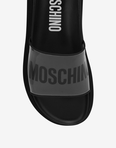 Moschino LOGO PRINT PVC POOL SLIDERS outlook