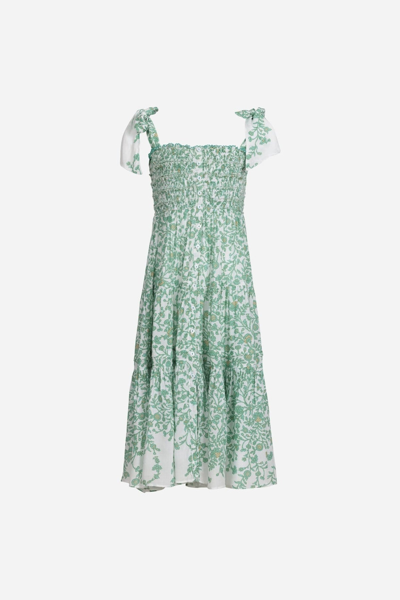 Poupette St Barth Long Dress Triny for girls - Green Lazuli outlook