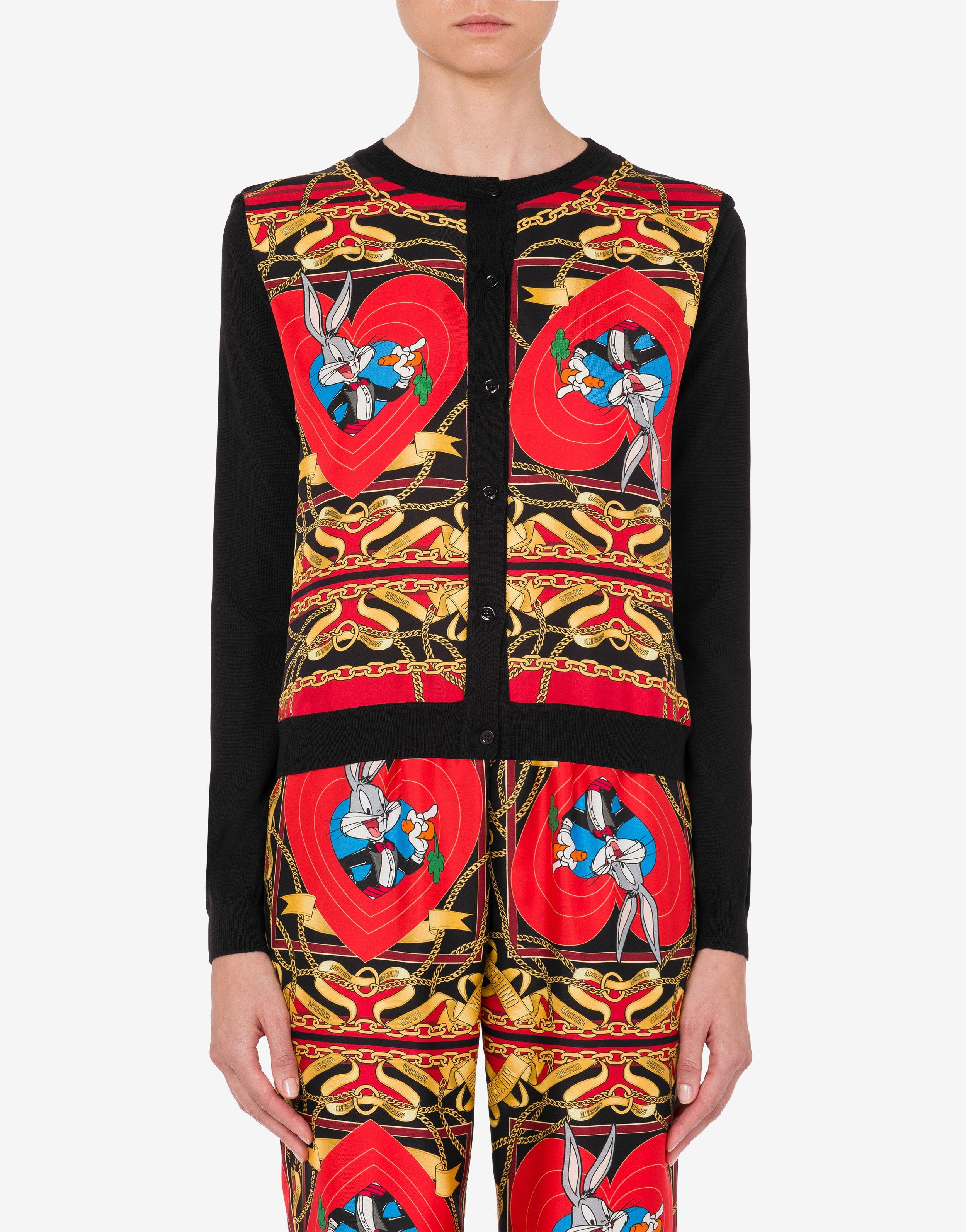 CHINESE NEW YEAR WOOL AND TWILL CARDIGAN - 2