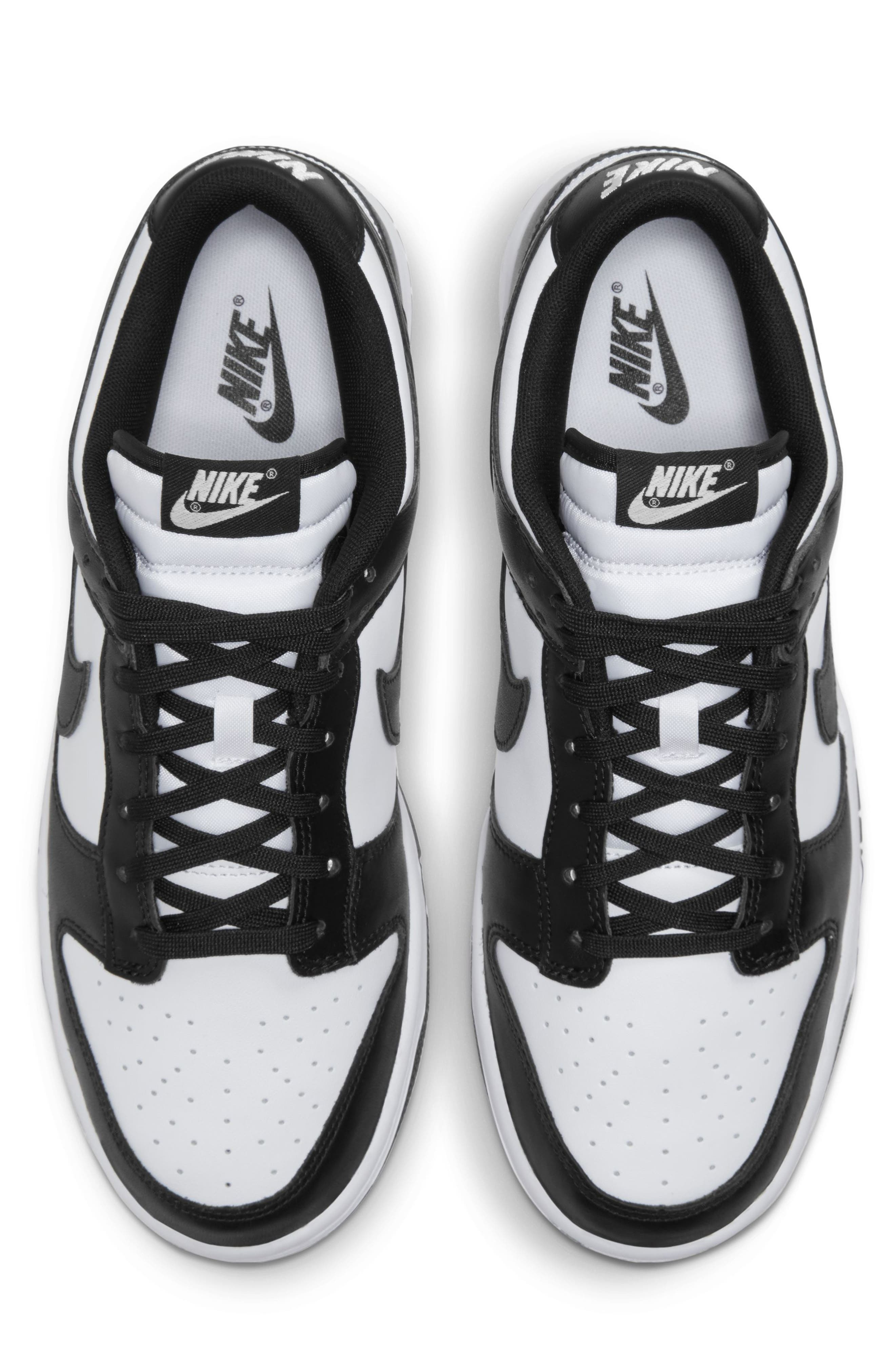 Nike Dunk Low Retro Basketball Sneaker in White/Black/White at Nordstrom - 6