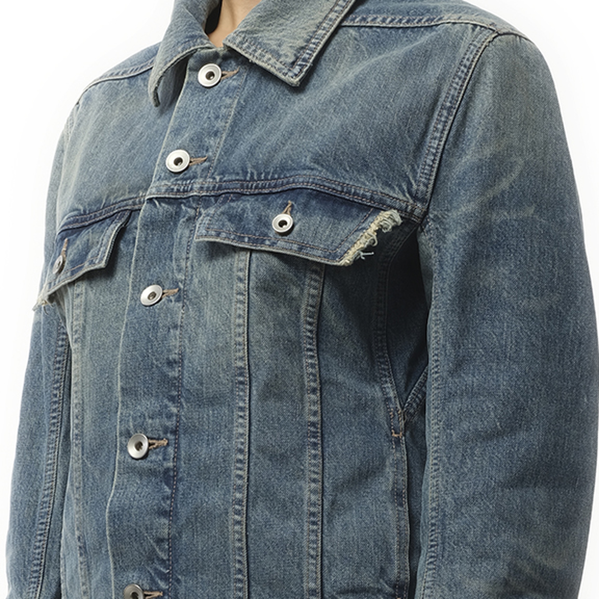 Trucker Denim Jacket in Washed Indigo - 3