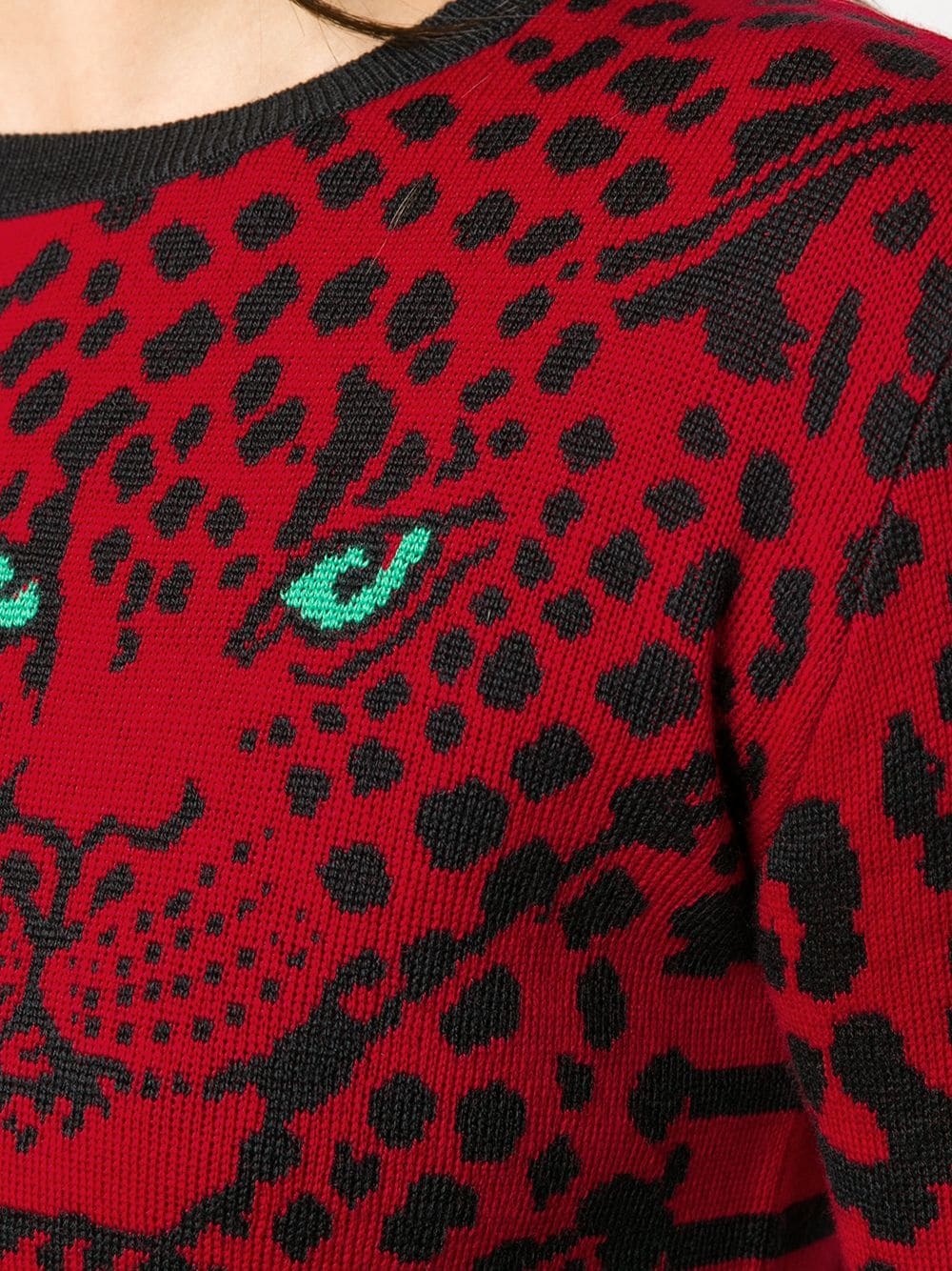 leopard-intarsia jumper - 5