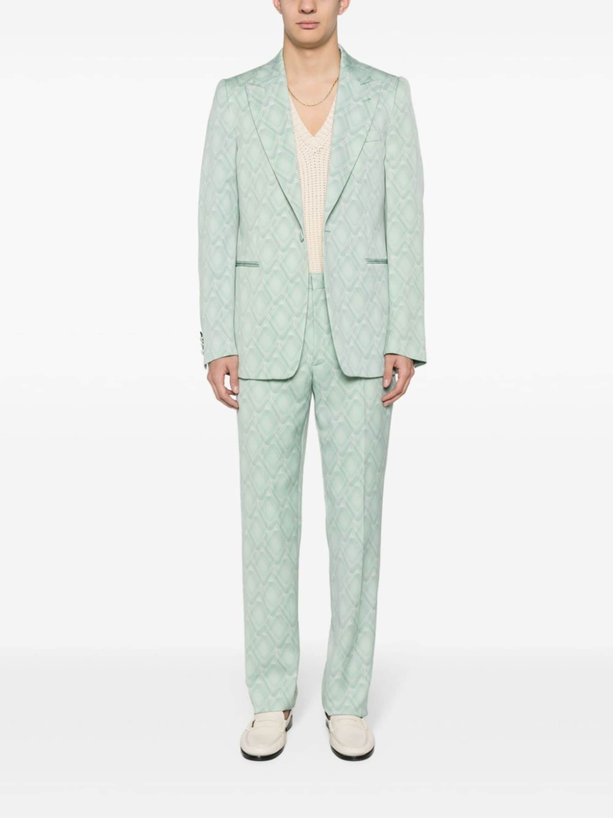 geometric-print wool suit - 2