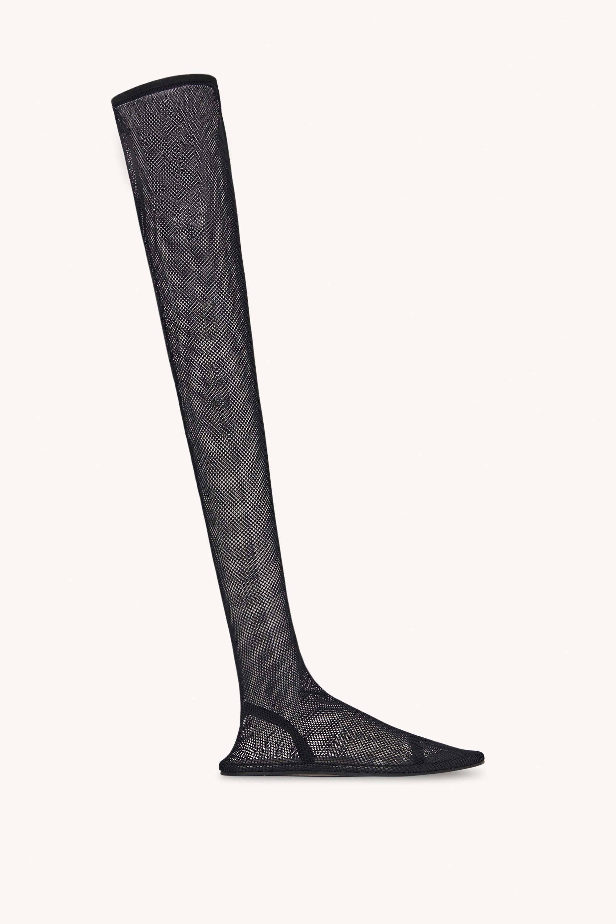 Over-the-Knee Flat Sock Boot in Mesh - 1