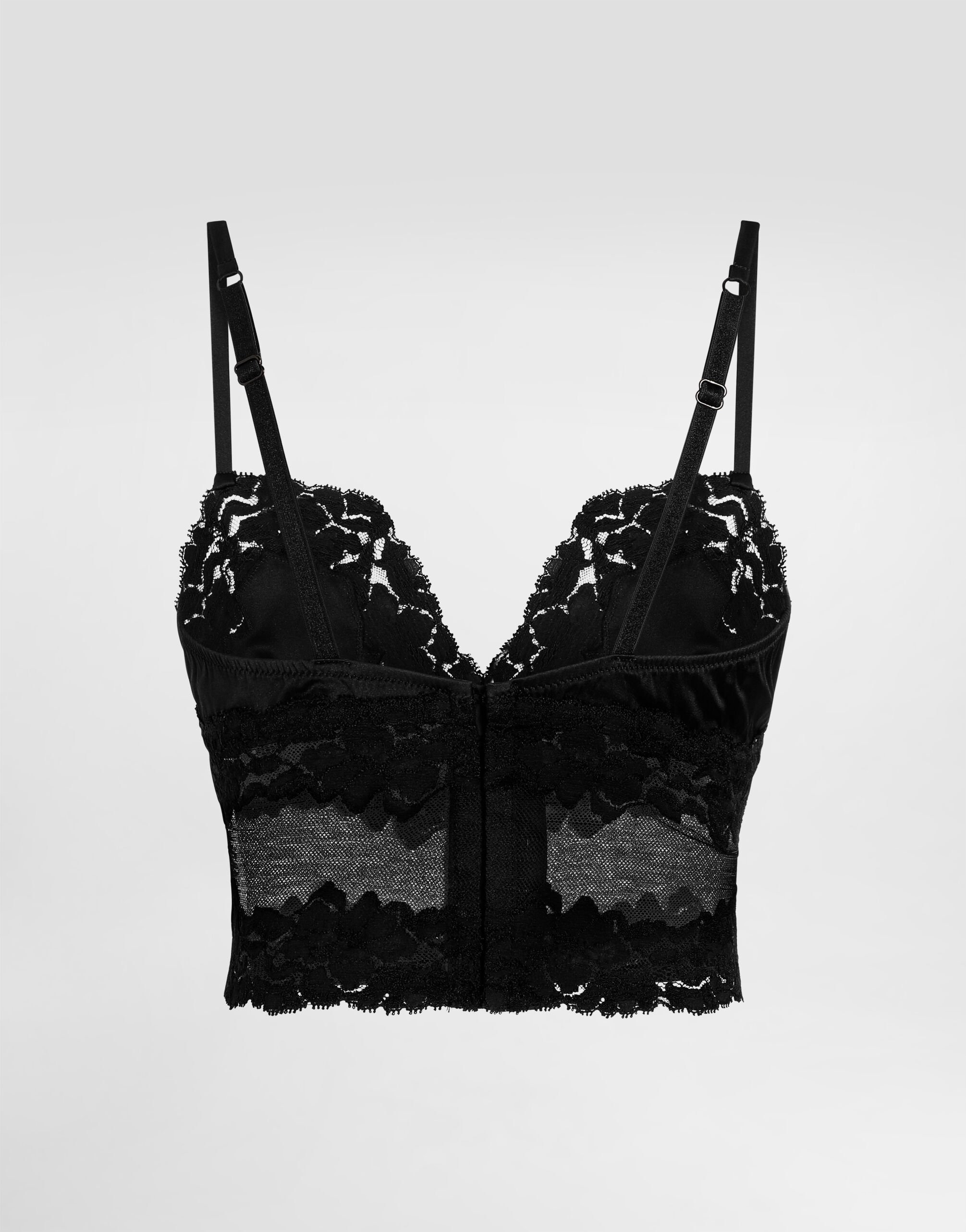 Lace and satin bra top - 2