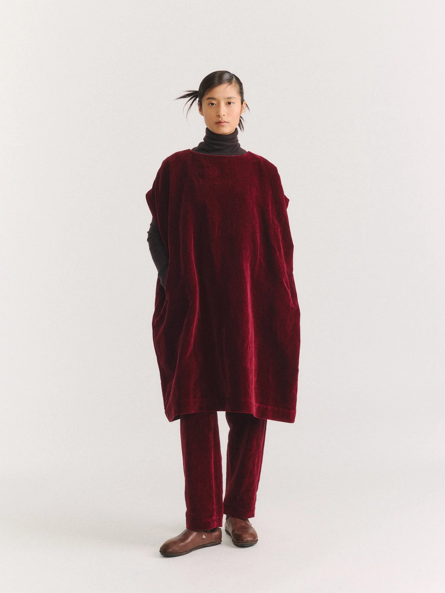 FRANCESCA TUNIC - MID VELVET - PRUNE - 1
