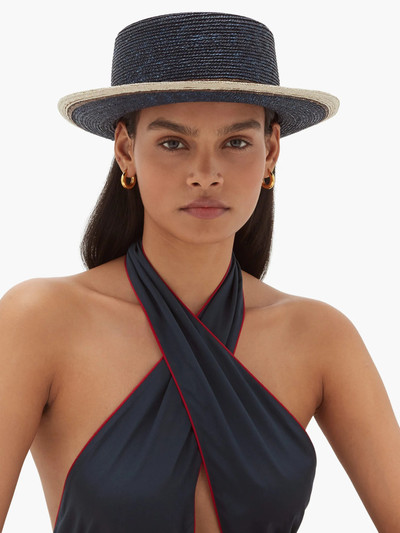 FENDI Striped straw boater hat outlook