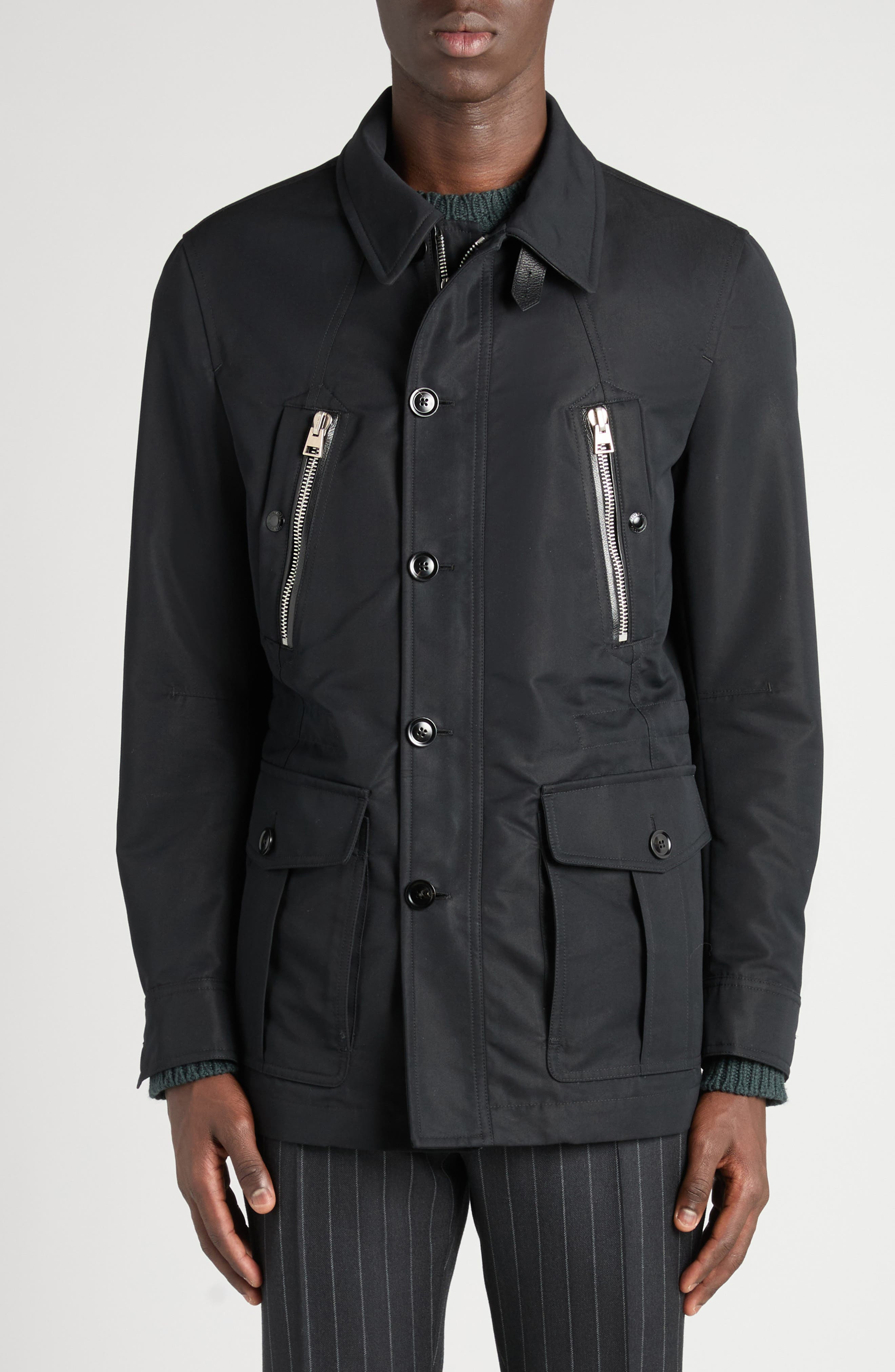 TOM FORD Cotton Blend Field Jacket in Lb999 Black at Nordstrom - 5