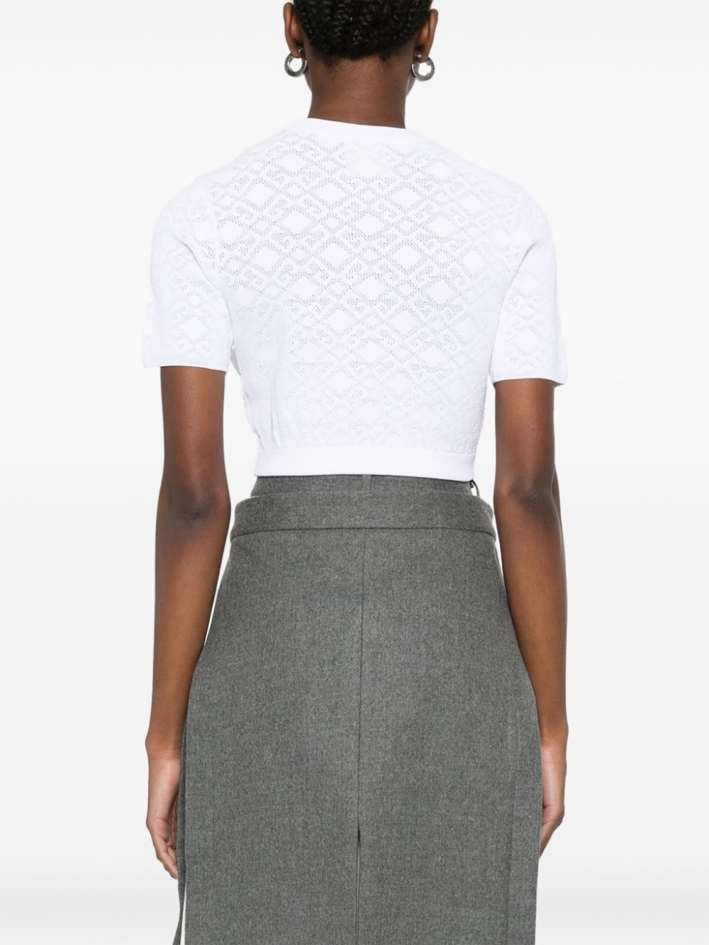 monogram 72-jacquard cropped T-shirt - 4