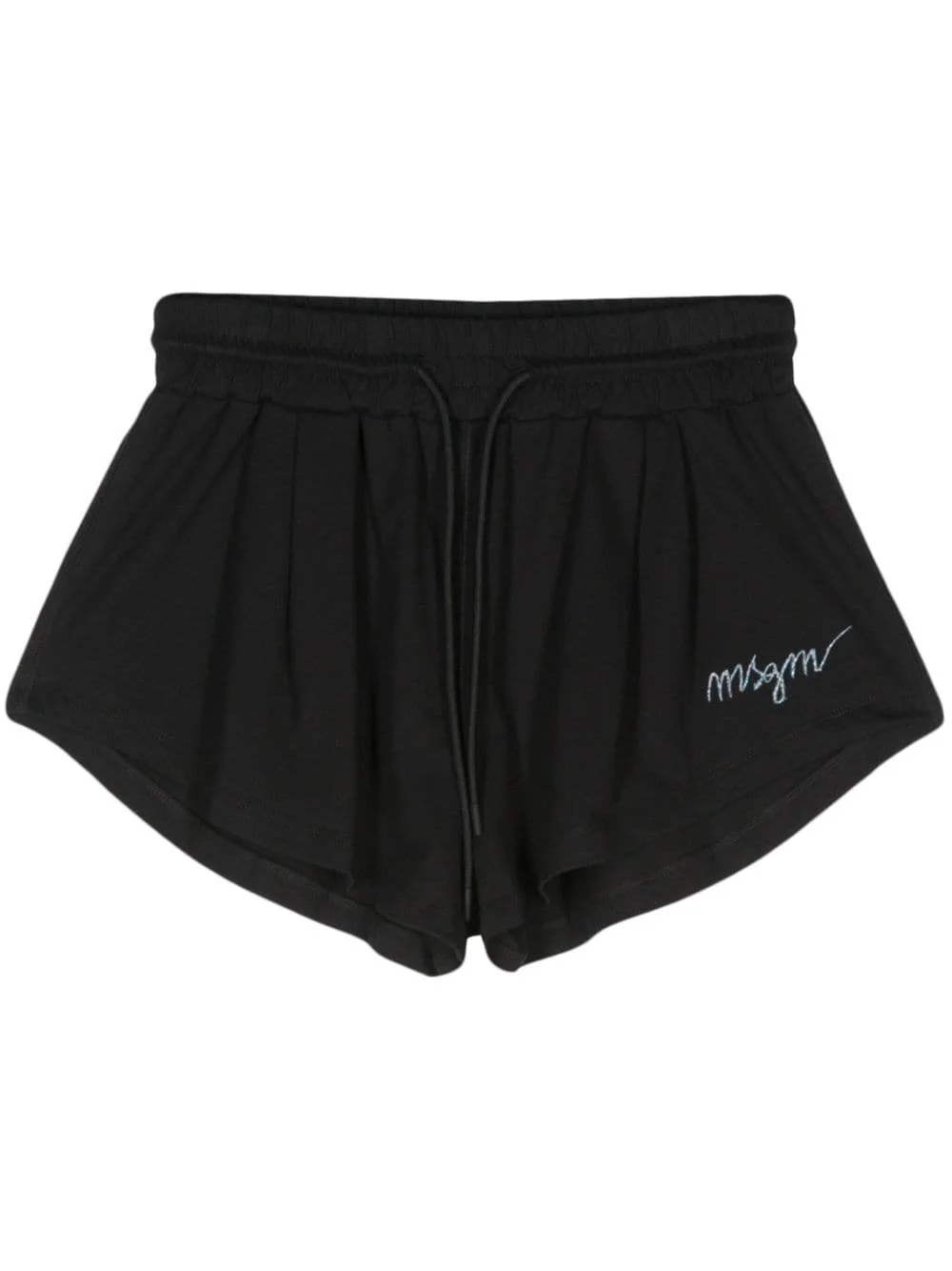 logo-embroidered cotton shorts - 1