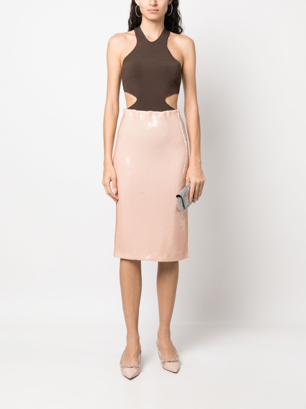 sequin-design midi skirt - 2