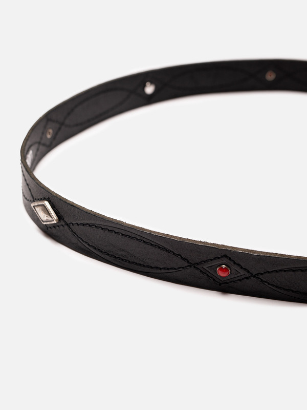 Western Embellished Belt Black - 2