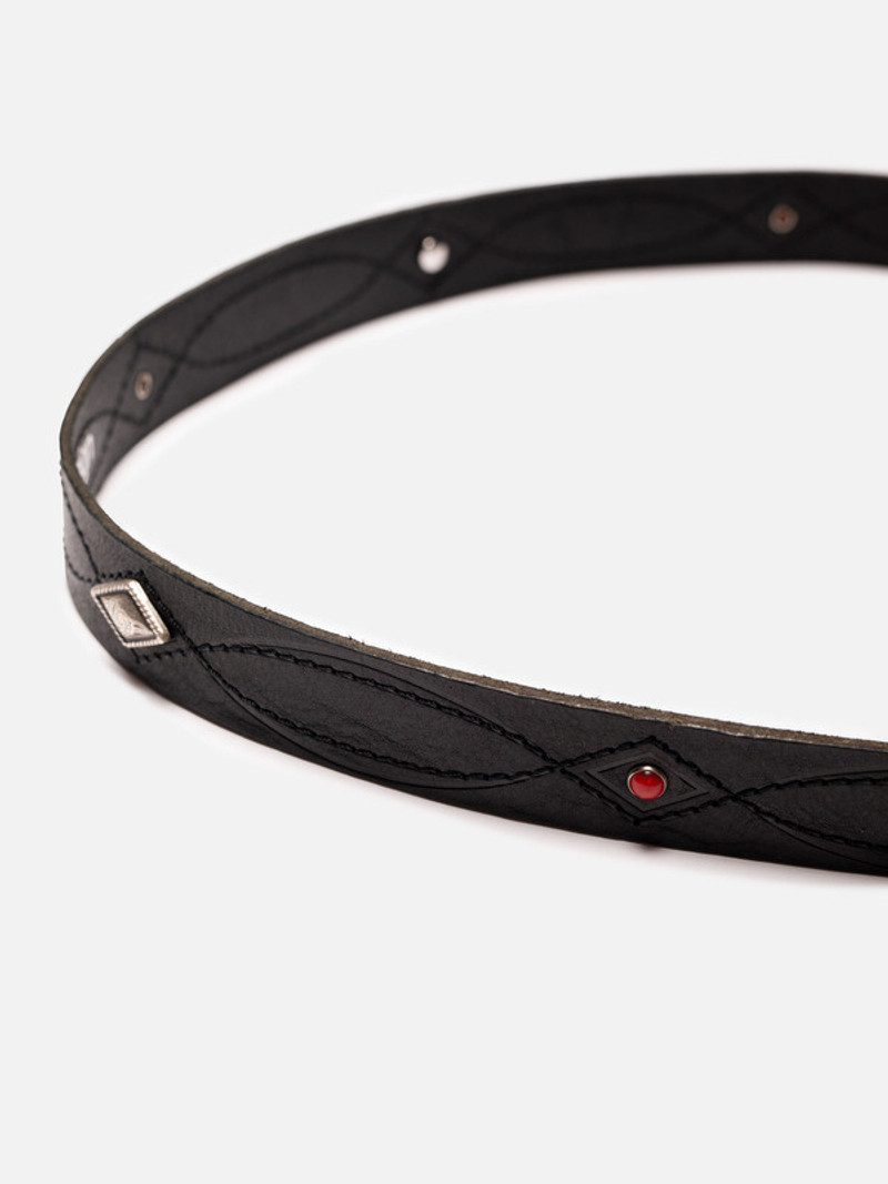 Nudie Jeans Western Embellished Belt Black outlook
