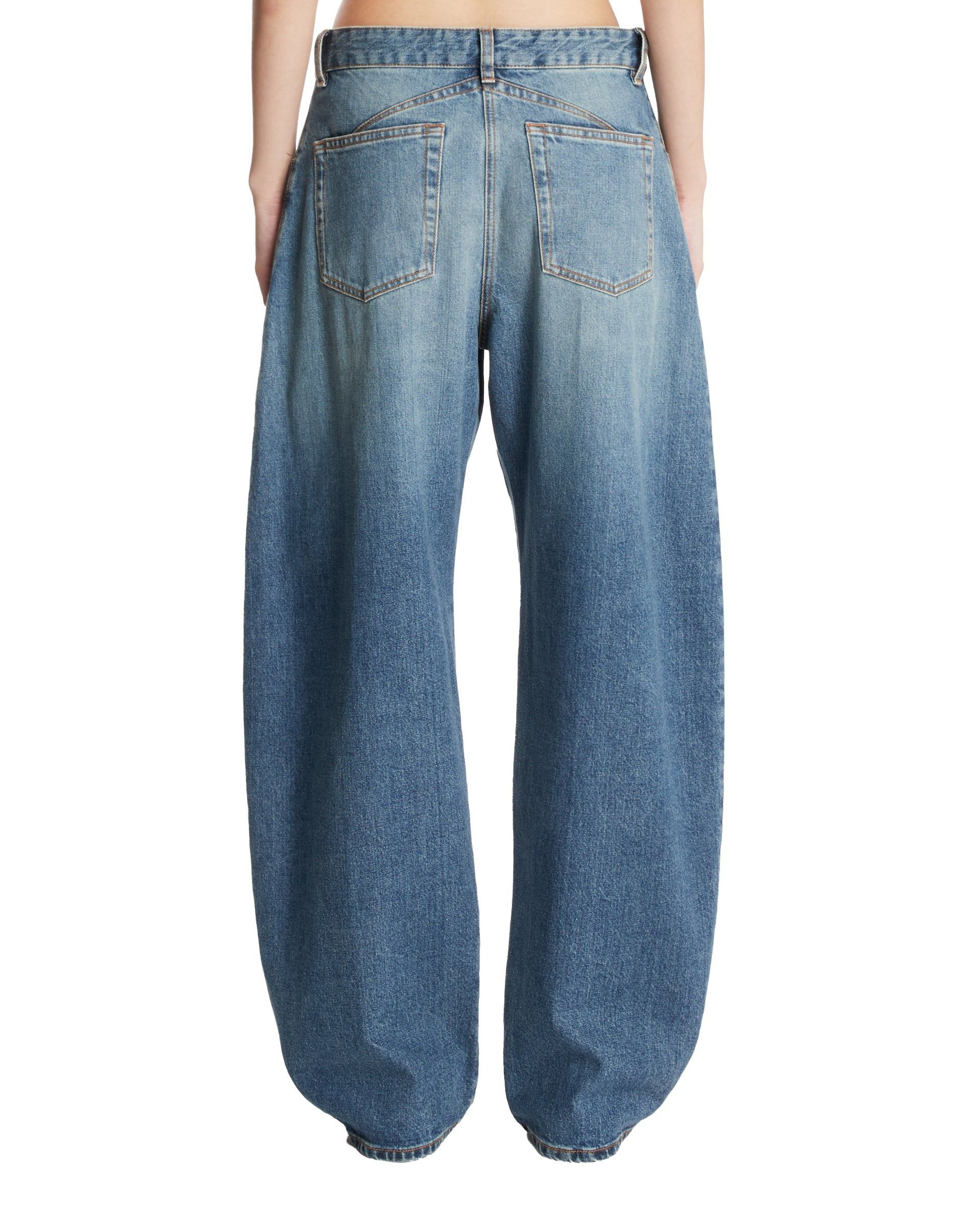 Blue Wide Rounded Jeans - 3