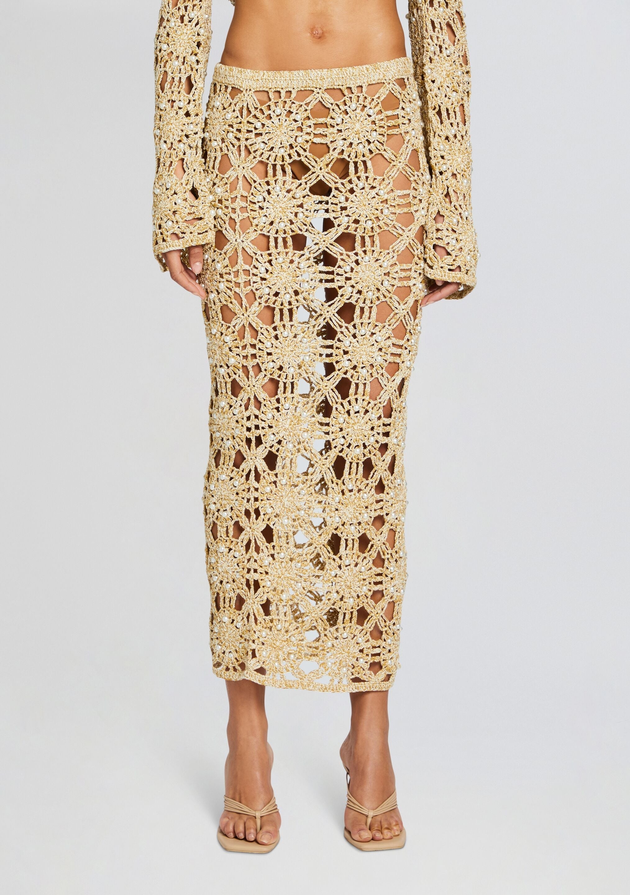 SOFIE KNIT CROCHET SKIRT - 1