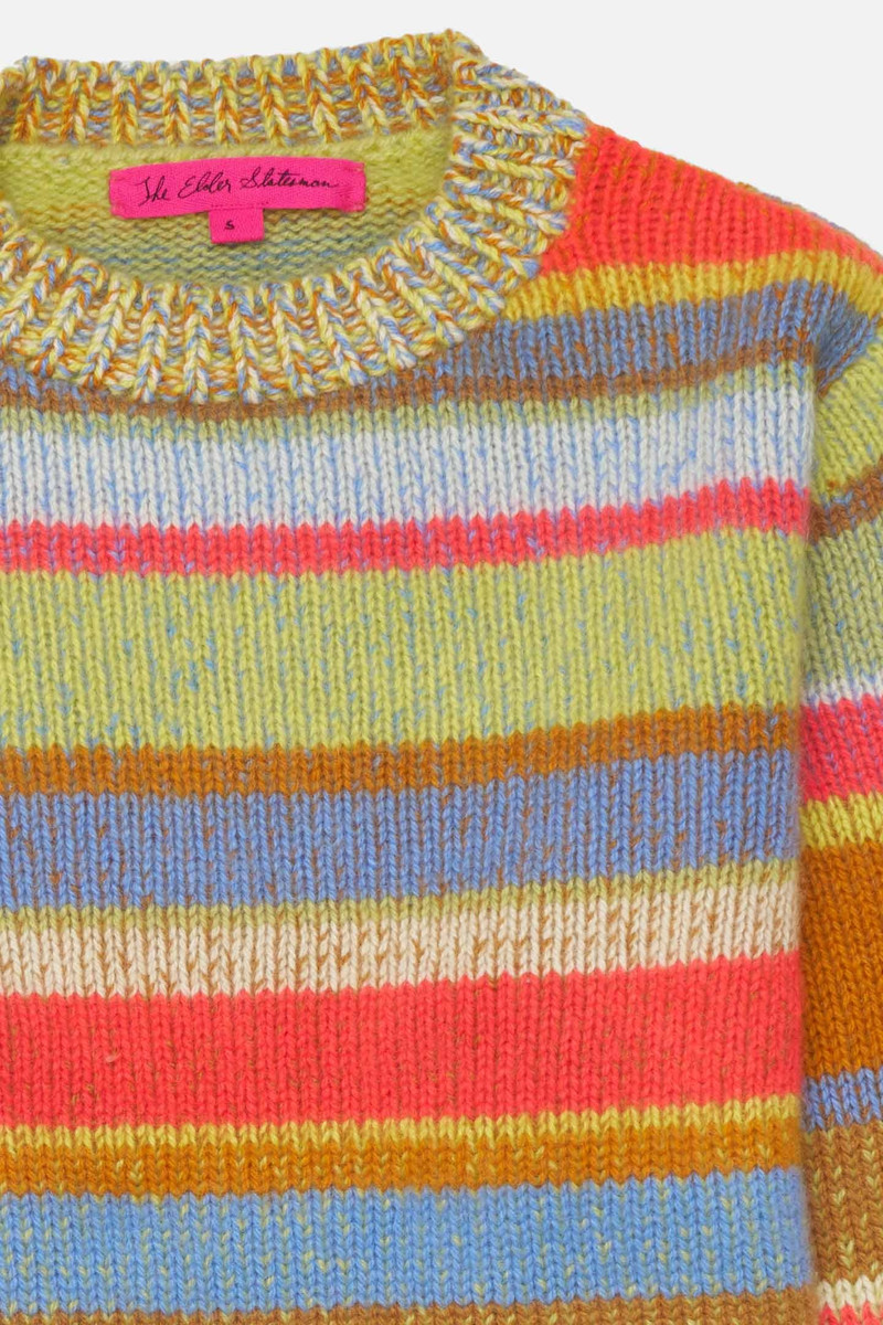 The Elder Statesman STRIPE SUPER SOFT WOMEN'S CREW outlook
