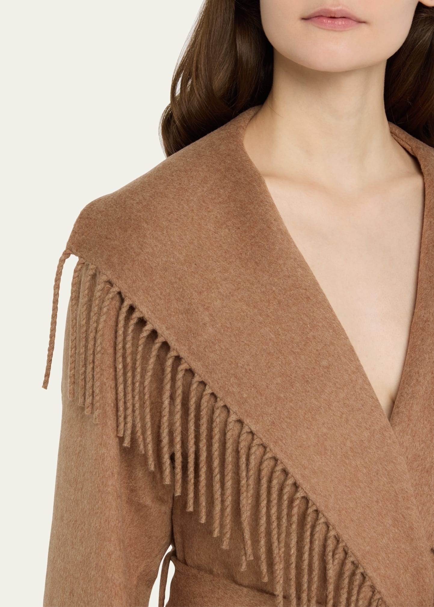 Rowen Fringe Belted Wool-Blend Jacket - 5
