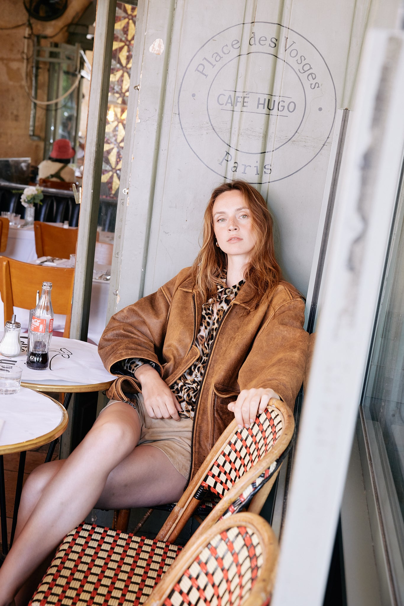 BROWN DISTRESSED LEATHER AVIATOR JACKET - 7