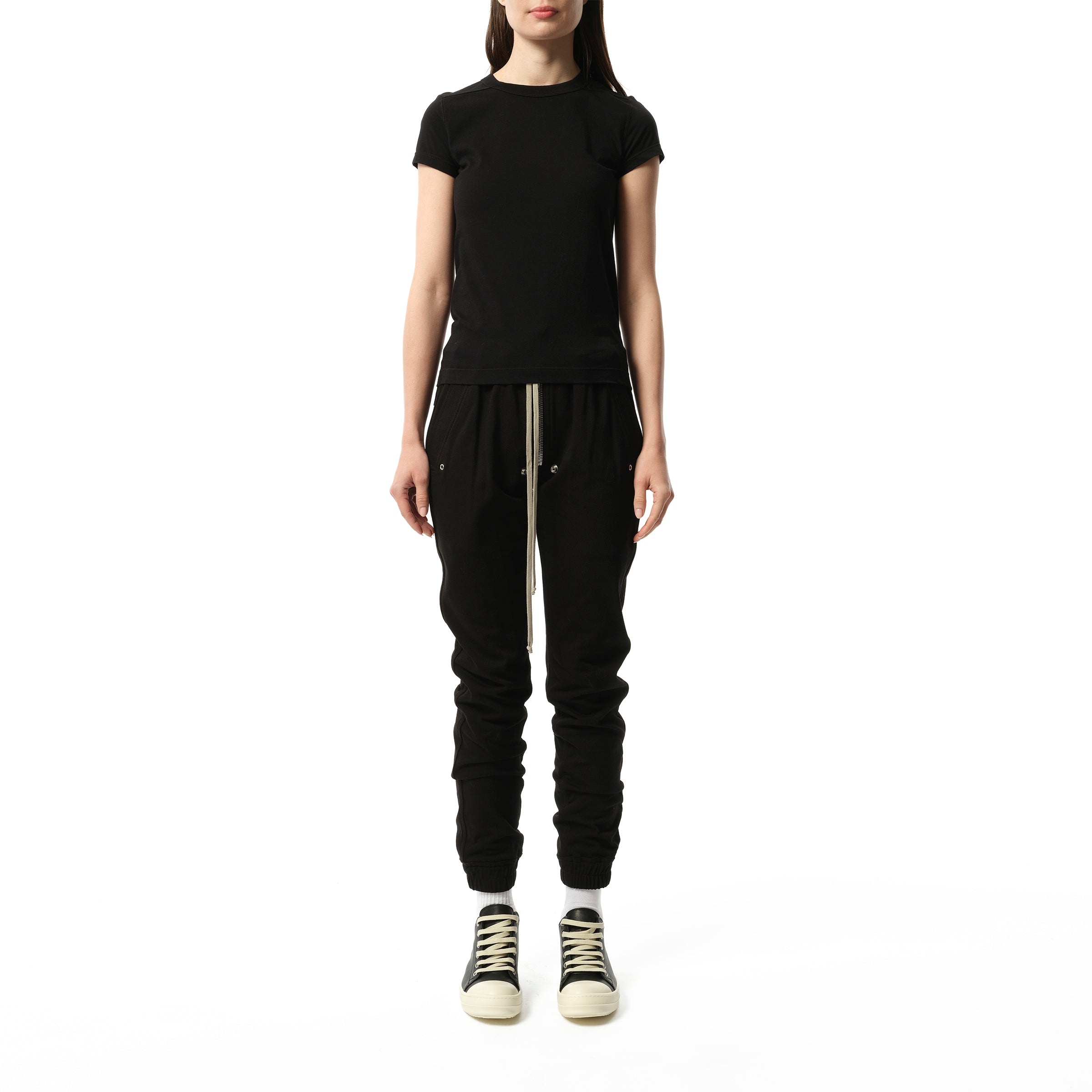 Cotton Jersey Cropped Level T-Shirt in Black - 4