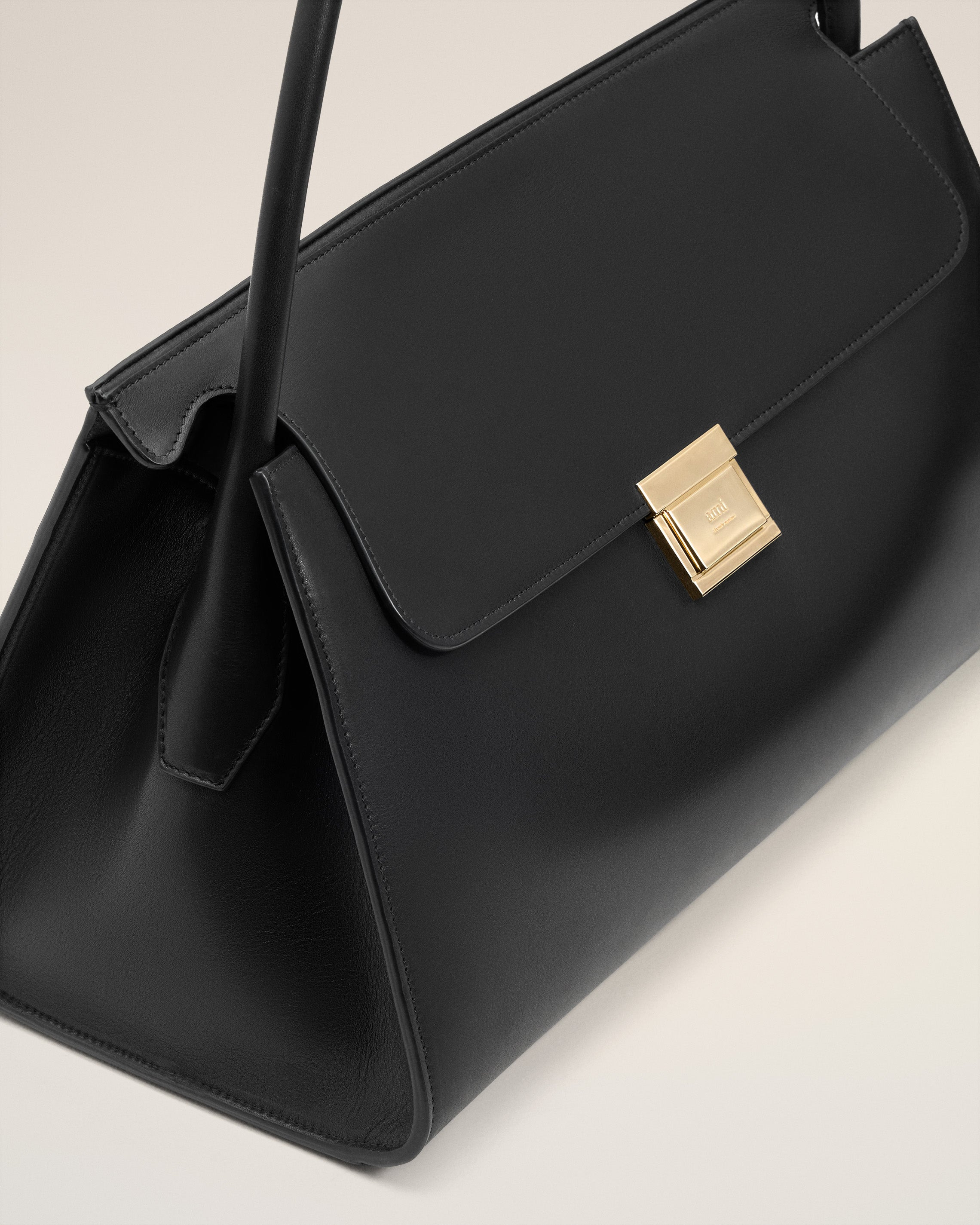 BLACK SMOOTH LEATHER MIMI BAG - 5