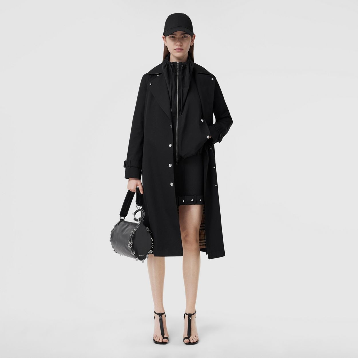 Cotton Gabardine Belted Trench Coat - 1